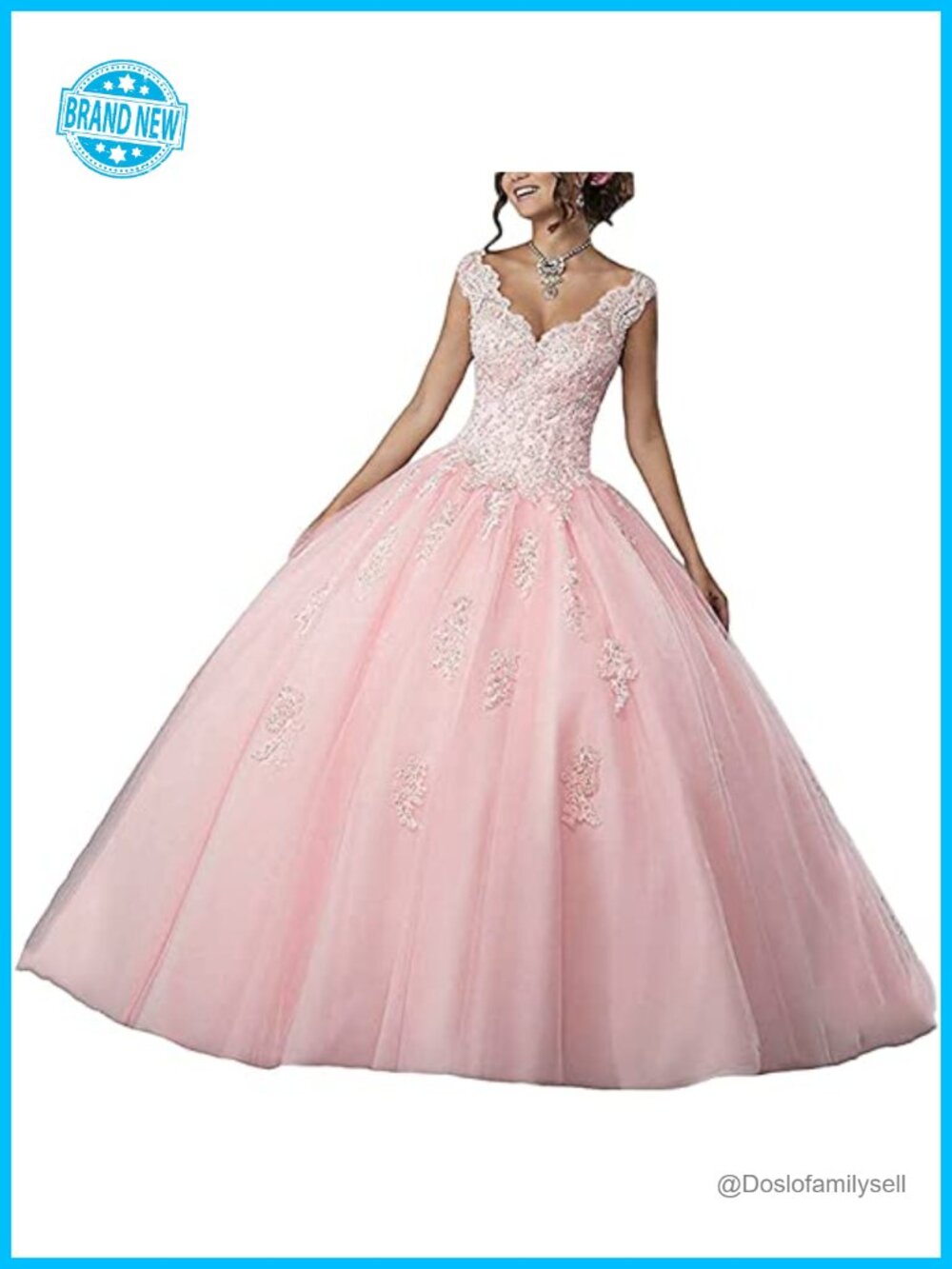 Tulle Ball Gown Quinceanera Prom Dress with Sequins Beadings Lace Formal
